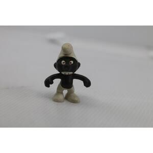 RARE Angry Smurf Black Teeth Vintage Figure Schleich Peyo Germany 1966 #2